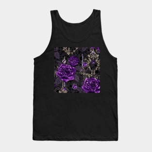 Purple Roses Jewelry Pattern Tank Top